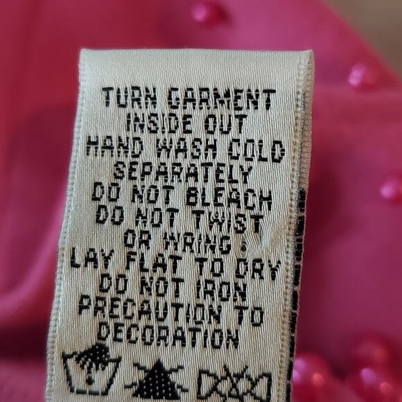 Vintage Pink Beaded Peark Cardigan Button Up Size XS (Flaw) - Picture 9 of 9